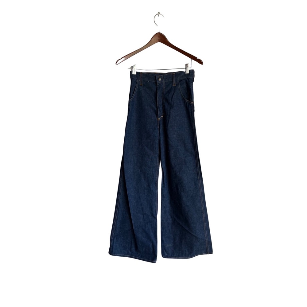 vintage 1970s blue denim hillbilly bell bottom jeans flared jeans size 25